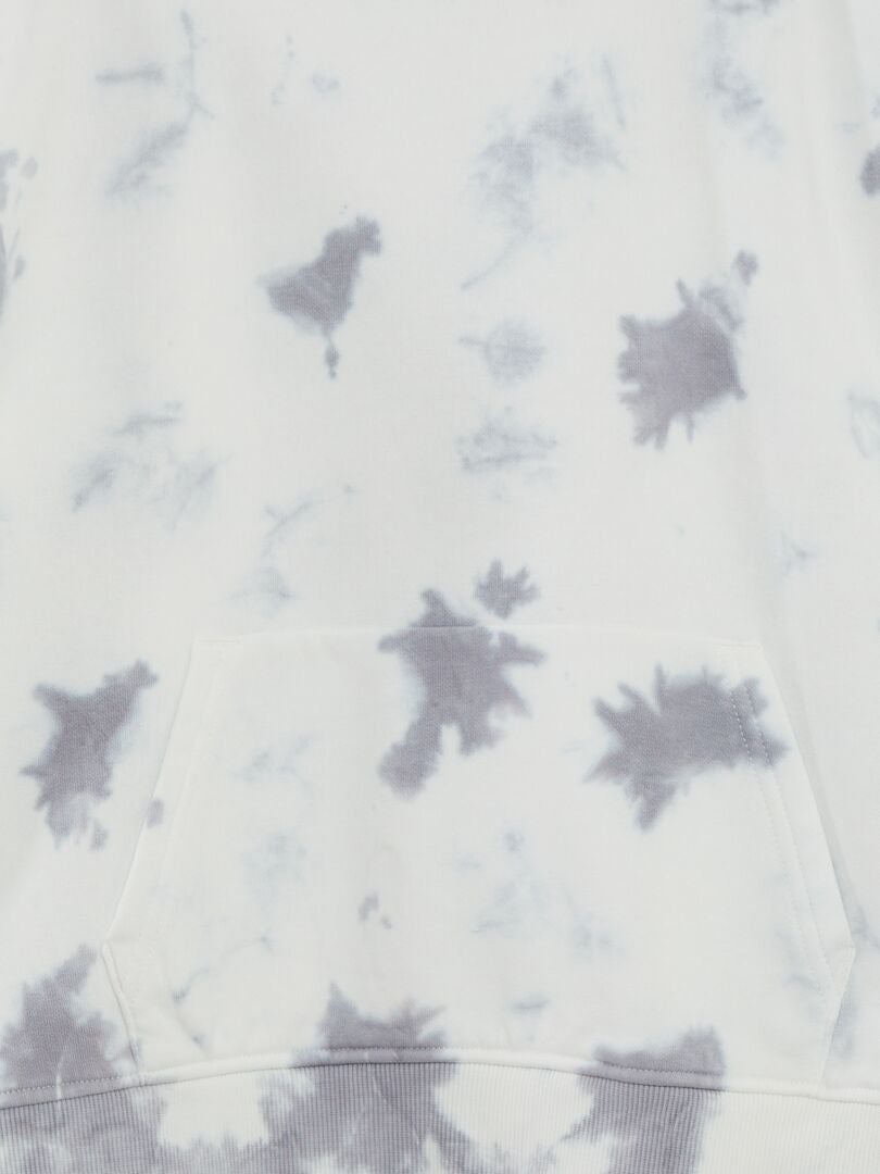 Sudadera con capucha teñida con la técnica tie-dye - GRIS
