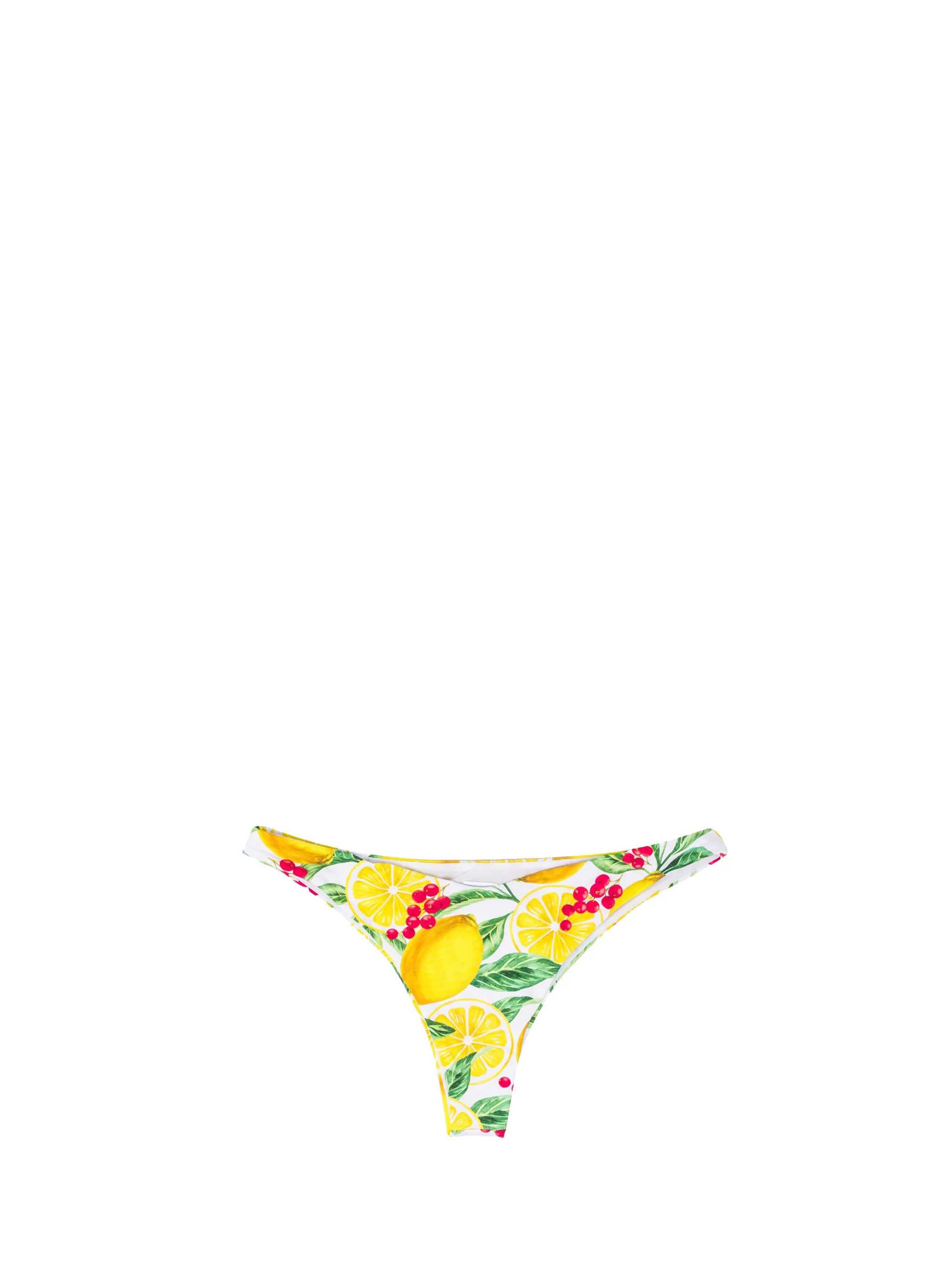 Dameszwembroekje met hoge taille en citroenprint