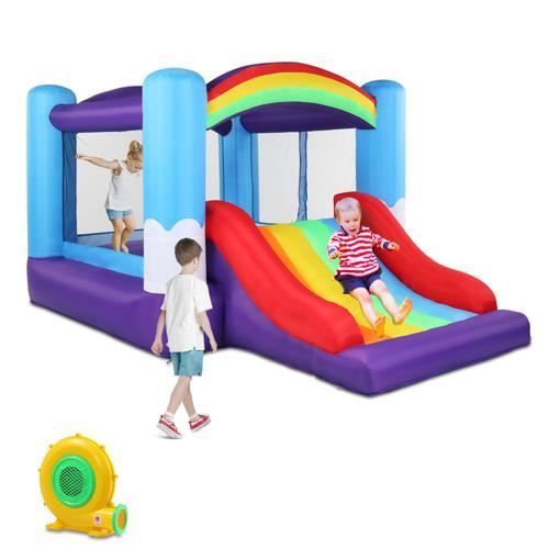 Inflatable Castle with Jumping Area and Slide for Children 3-10 Years Old, 360x240x210cm with Blower