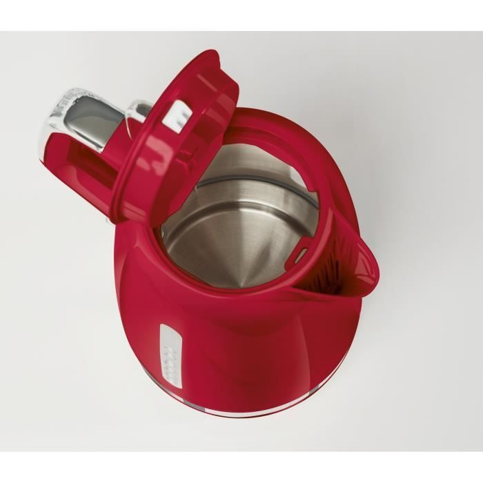 Hervidor eléctrico inalámbrico MOULINEX BY320510 Soleil, capacidad de 1,7 L, base giratoria de 360°, elemento calefactor oculto, 2 niveles de agua.
