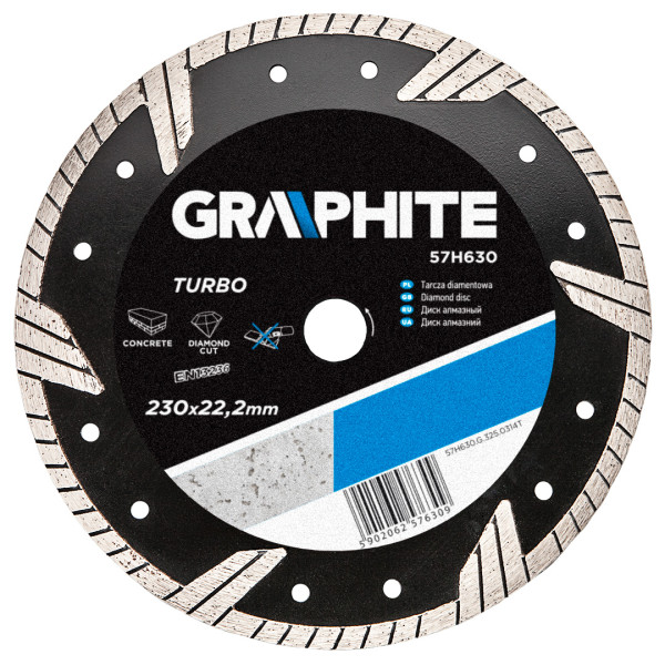 Tarcza diamentowa 230x22.2mm turbo GRAPHITE 57H630