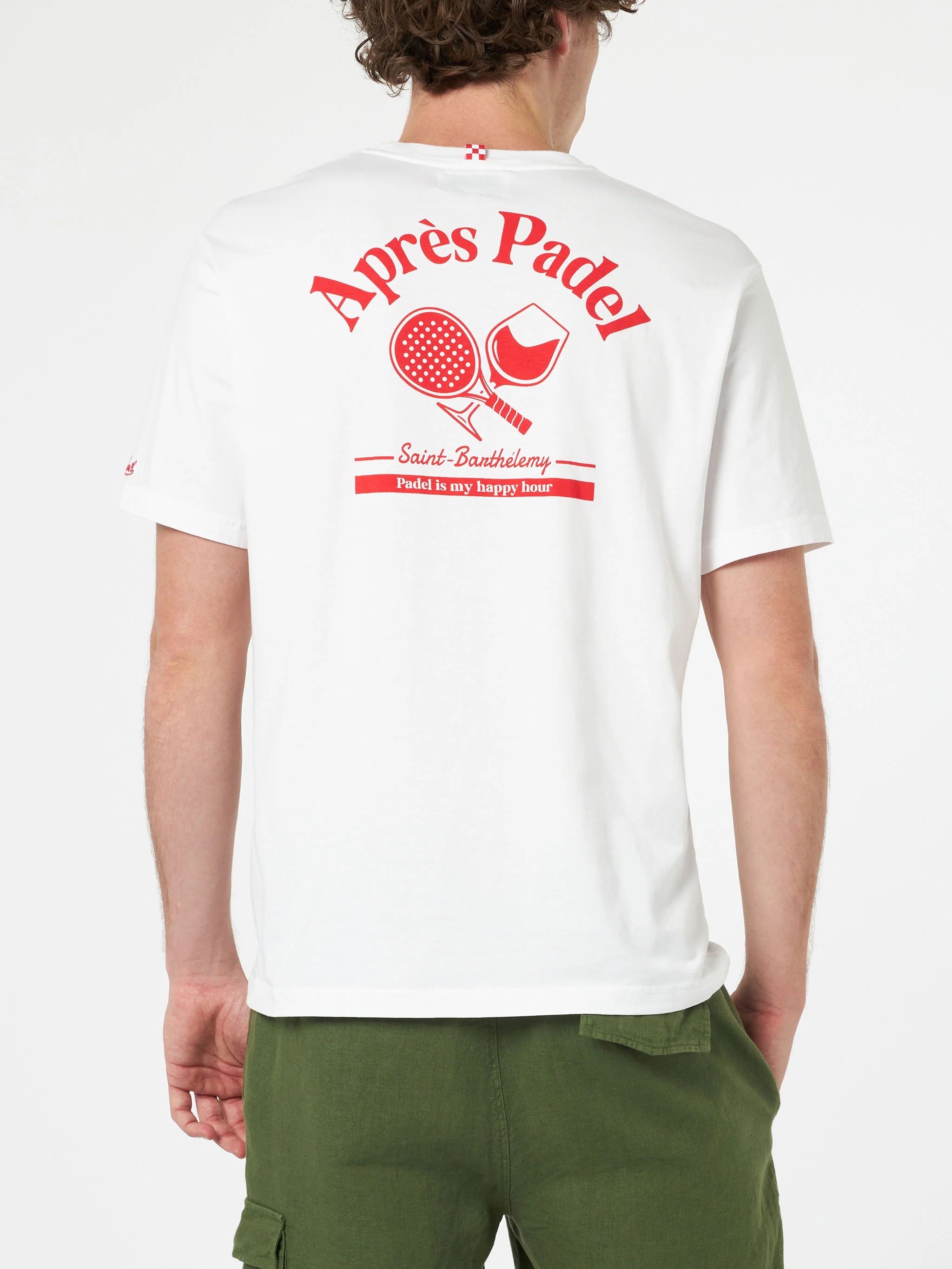Man Cotton T-Shirt | Aprés Padel Placed Print | 100% Cotton Jersey | Crewneck & Short Sleeves | Regular Fit | Logo Embroidery | MC2 Saint Barth