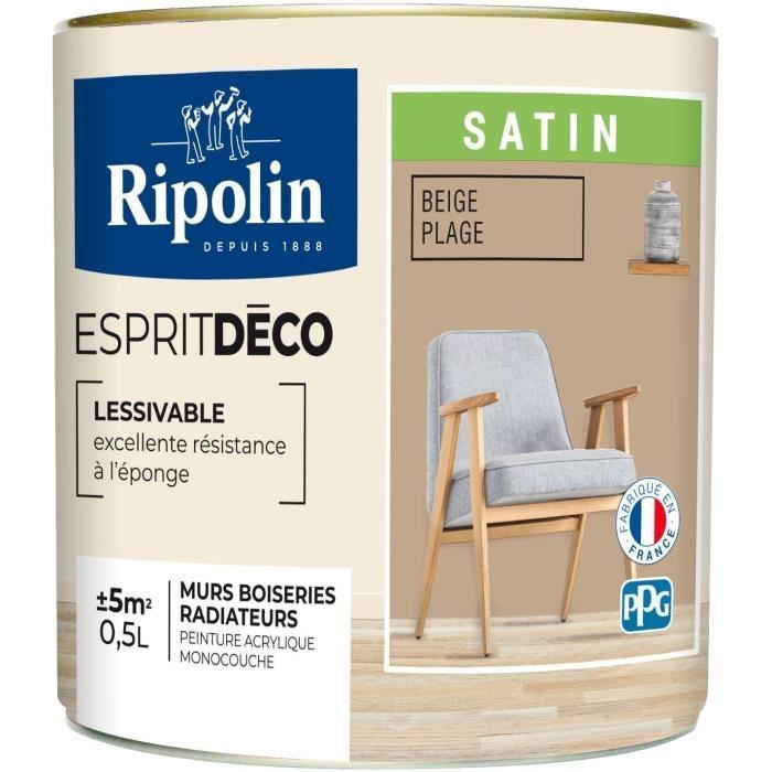 RIPOLIN - Esprit Déco Multi-supports -  Beige plage - Satin - 0,5L