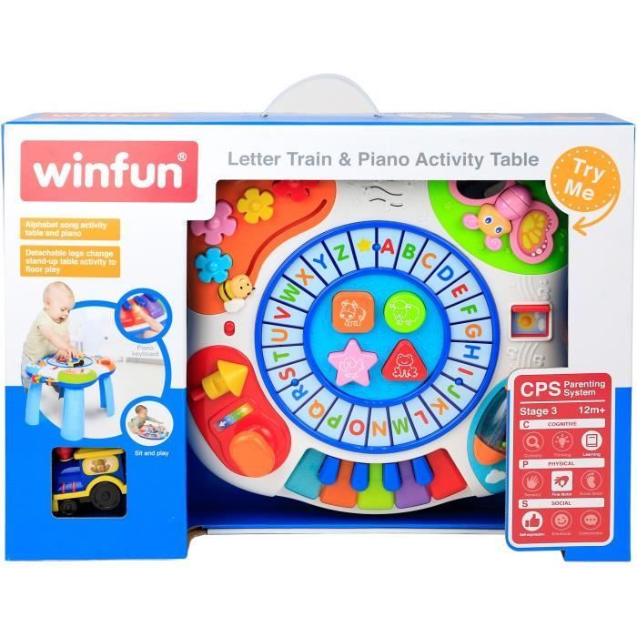 Baby Activity Table - Piano and Train - Blue - from 12 months