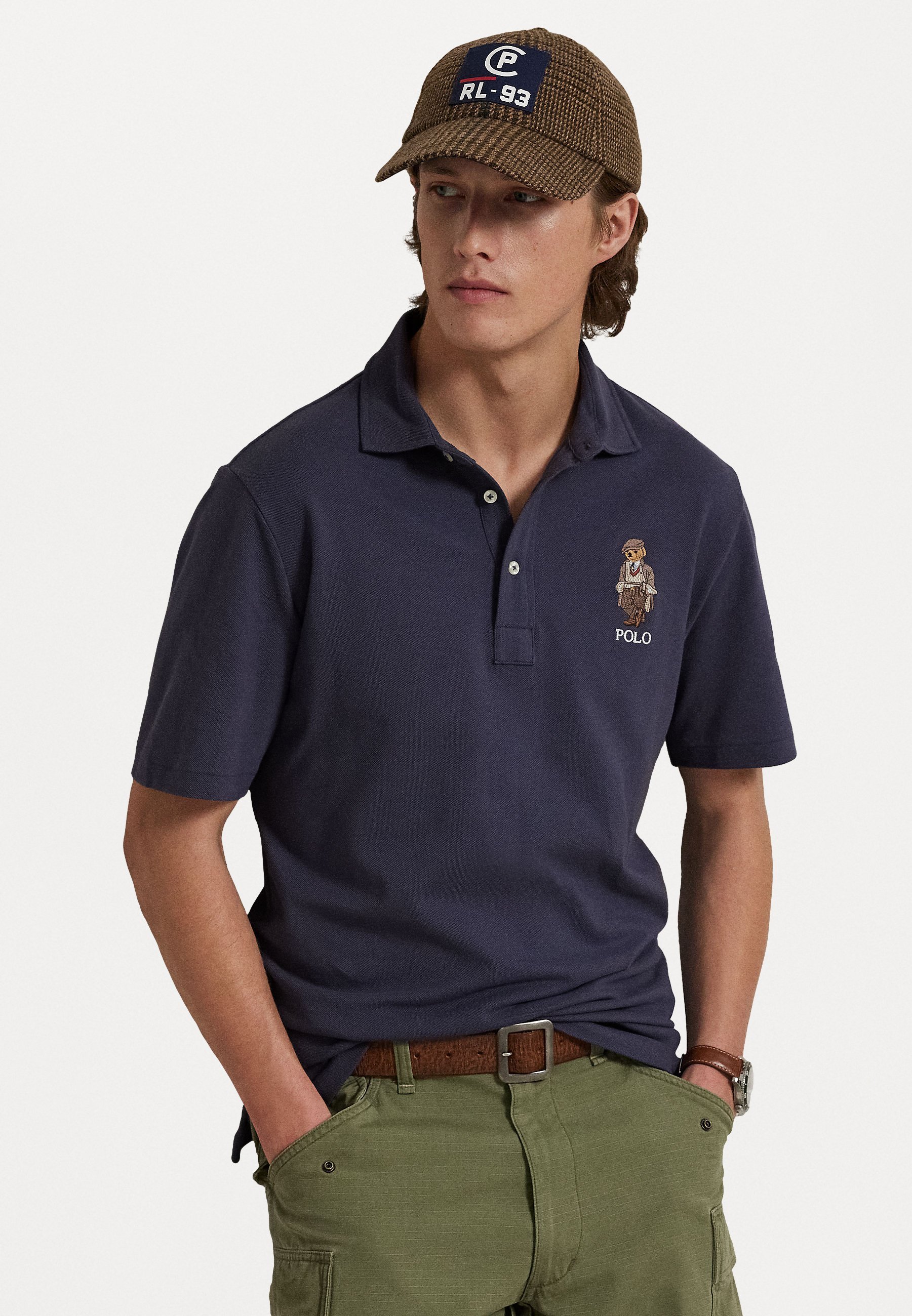 Polo Ralph Lauren CUSTOM SLIM POLO BEAR MESH POLO SHIRT - Polo shirt - orso blu sbiadito