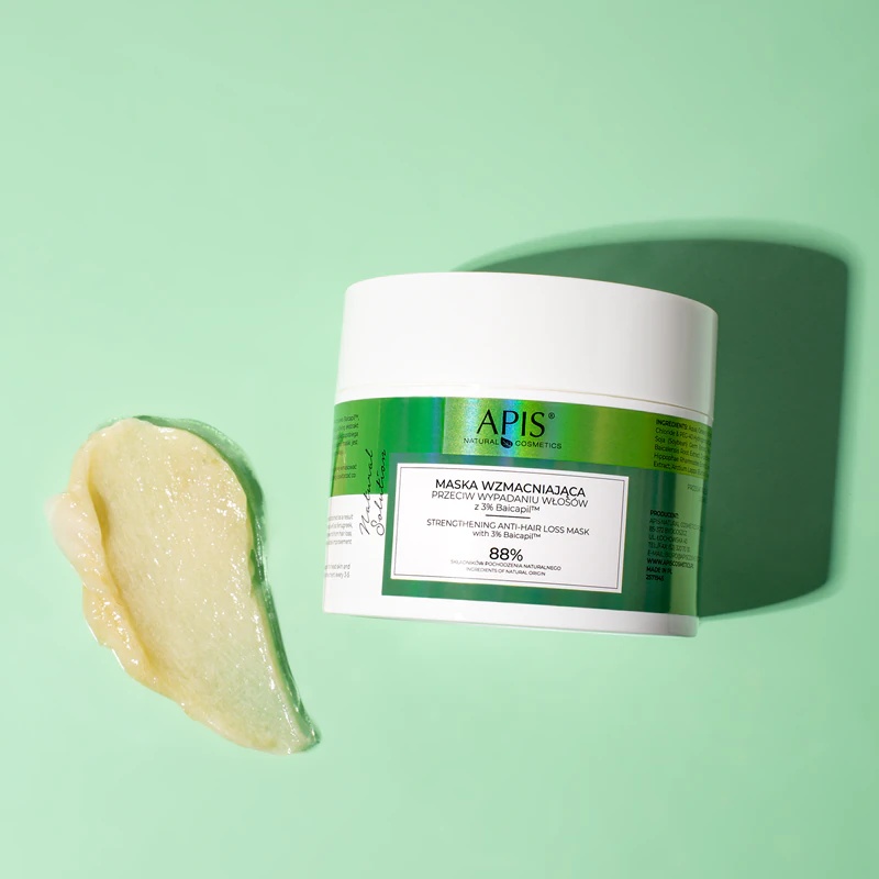 Apis Natural Cosmetics Natural Solution 3% Baicapil stiprinoša maska vājiem matiem, kuriem ir tendence izkrist