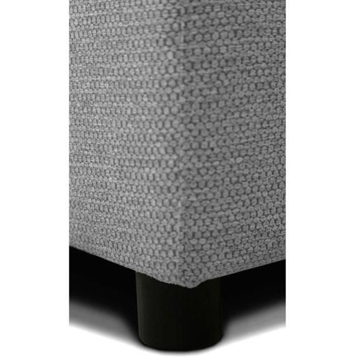 PHARELL 5/6-zits panoramische hoekbank met slaapfunctie - Muisgrijze stof - Opbergvak - B297 x D155 x H85 cm