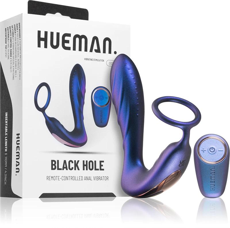 Plug anal 2 em 1 HUEMAN Black Hole com controle remoto