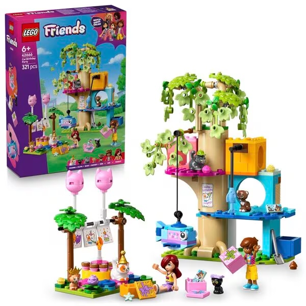 LEGO Friends 42666 Mačja rojstnodnevna zabava in hišica na drevesu