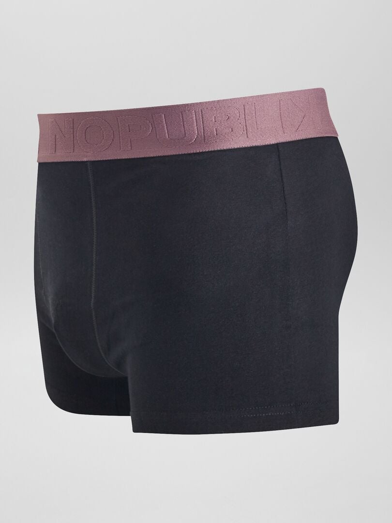 Conjunto de 3 calzoncillos bóxer 'No Publik' - NEGRO