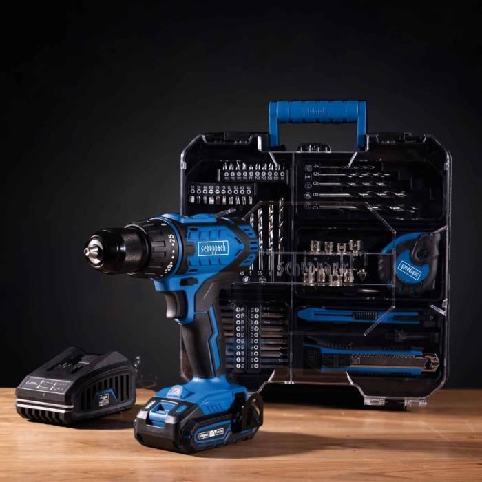 C-DTB74/1-X Cordless Drill Driver Kit - 50Nm, 13mm Chuck + 74 Accessories - SCHEPPACH 20V IXES + 2Ah Battery + Charger
