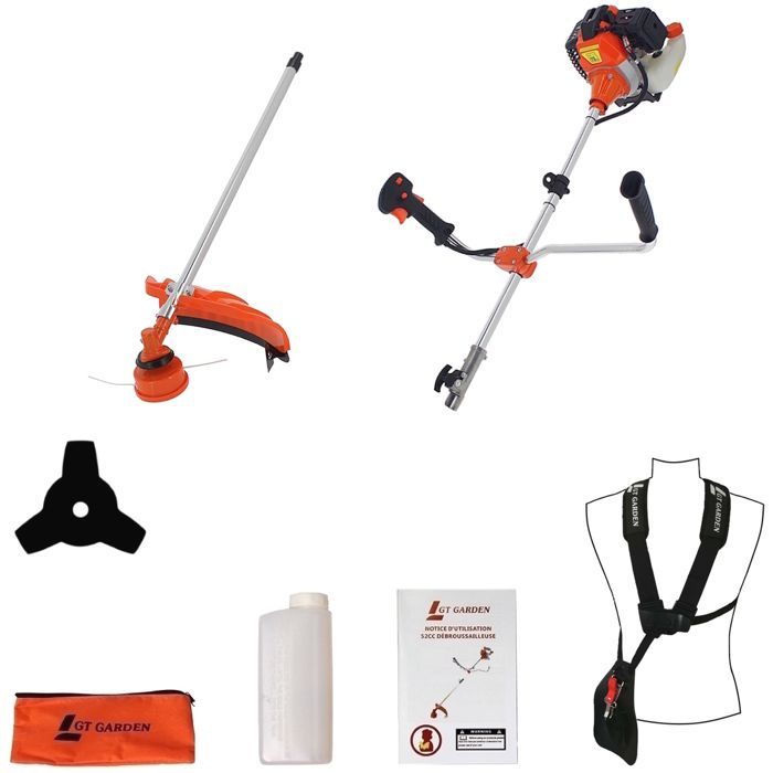 GT GARDEN - Decespugliatore a benzina da 52 cc - 3 CV