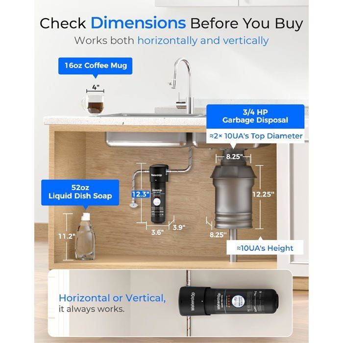 Waterdrop 10UA Untertisch-Wasserfiltersystem mit 1 WD-RF10 Wasserfilter