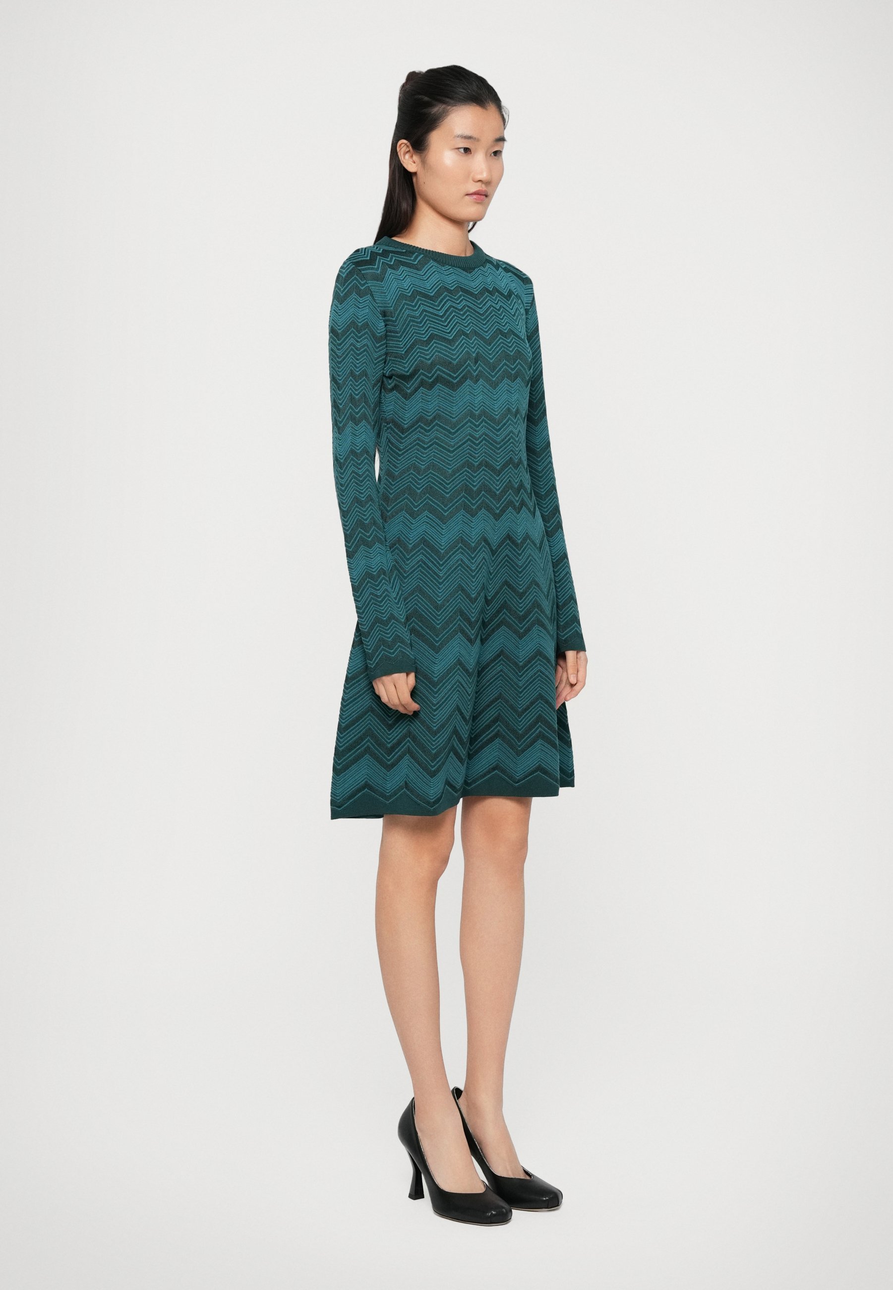 Missoni KORTE JURK - Jumperjurk - effen kleur groen