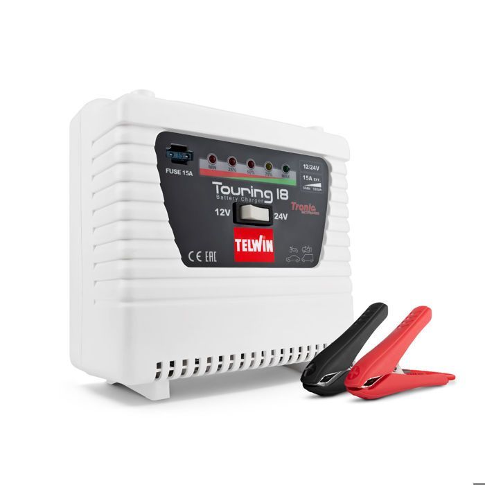 Chargeur de batteries - Telwin - TOURING 18 230V 12V/24V - Contrôle électronique des phases de charge