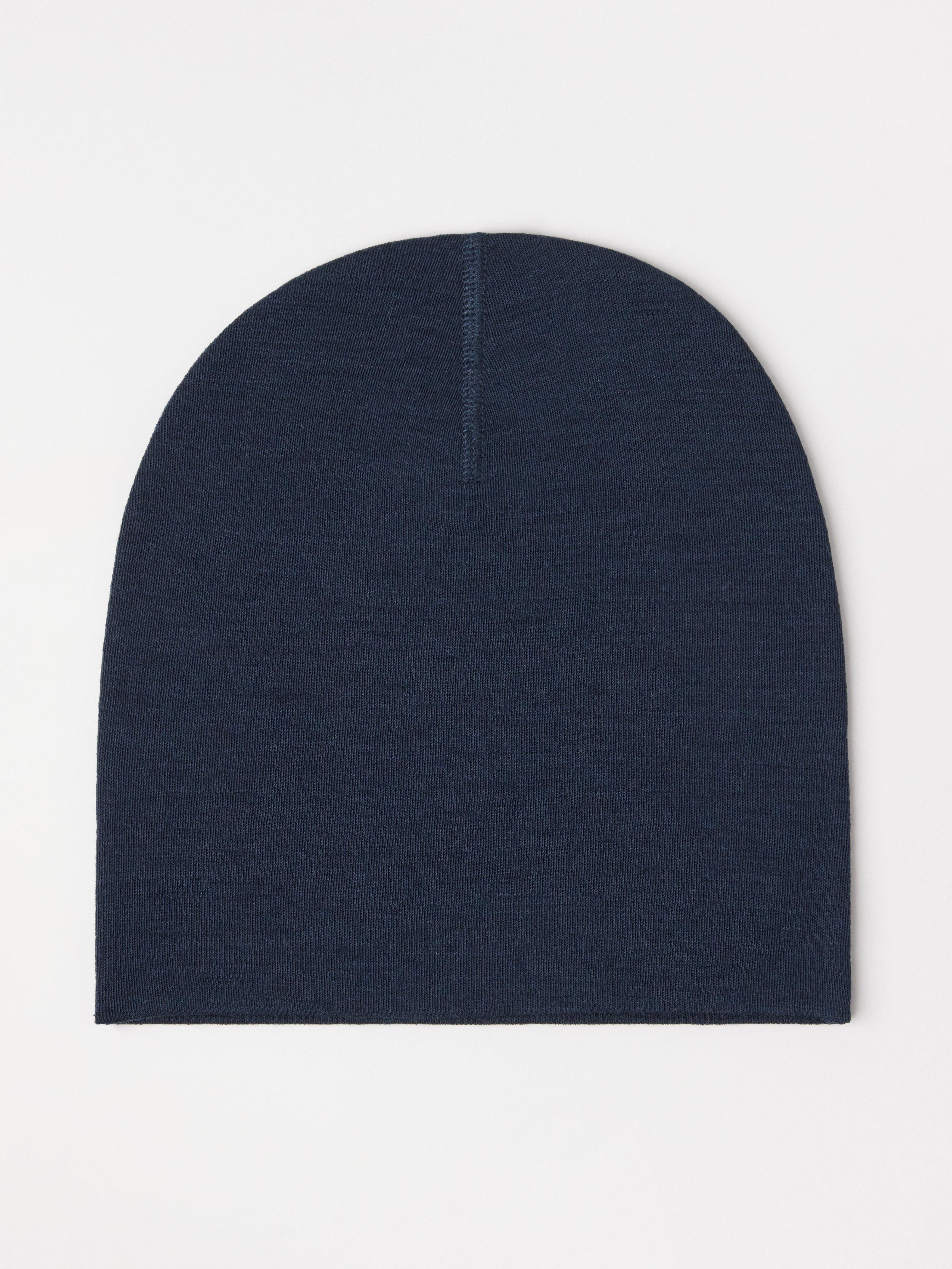 Gorro de lana merino azul marino