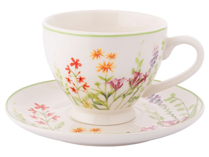 Filiżanka ze spodkiem Przebudzenie Natury porcelanowa NBC 220 ml ecru