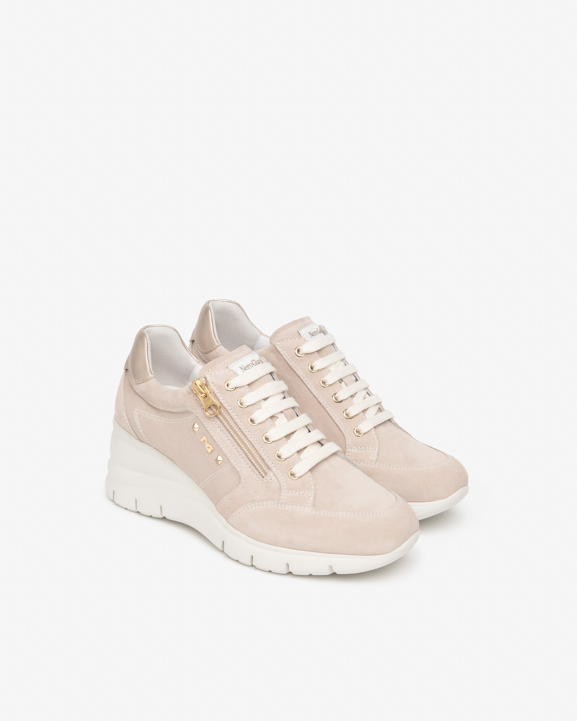  Damen-Sneaker aus Wildleder und Leder