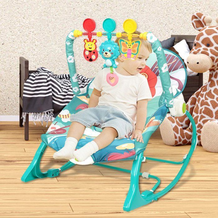 Sdraietta MIPAN per neonati - Sdraietta morbida Balance - Con arco giochi + musica + vibrazione - Per la nascita - 13 mesi - Blu