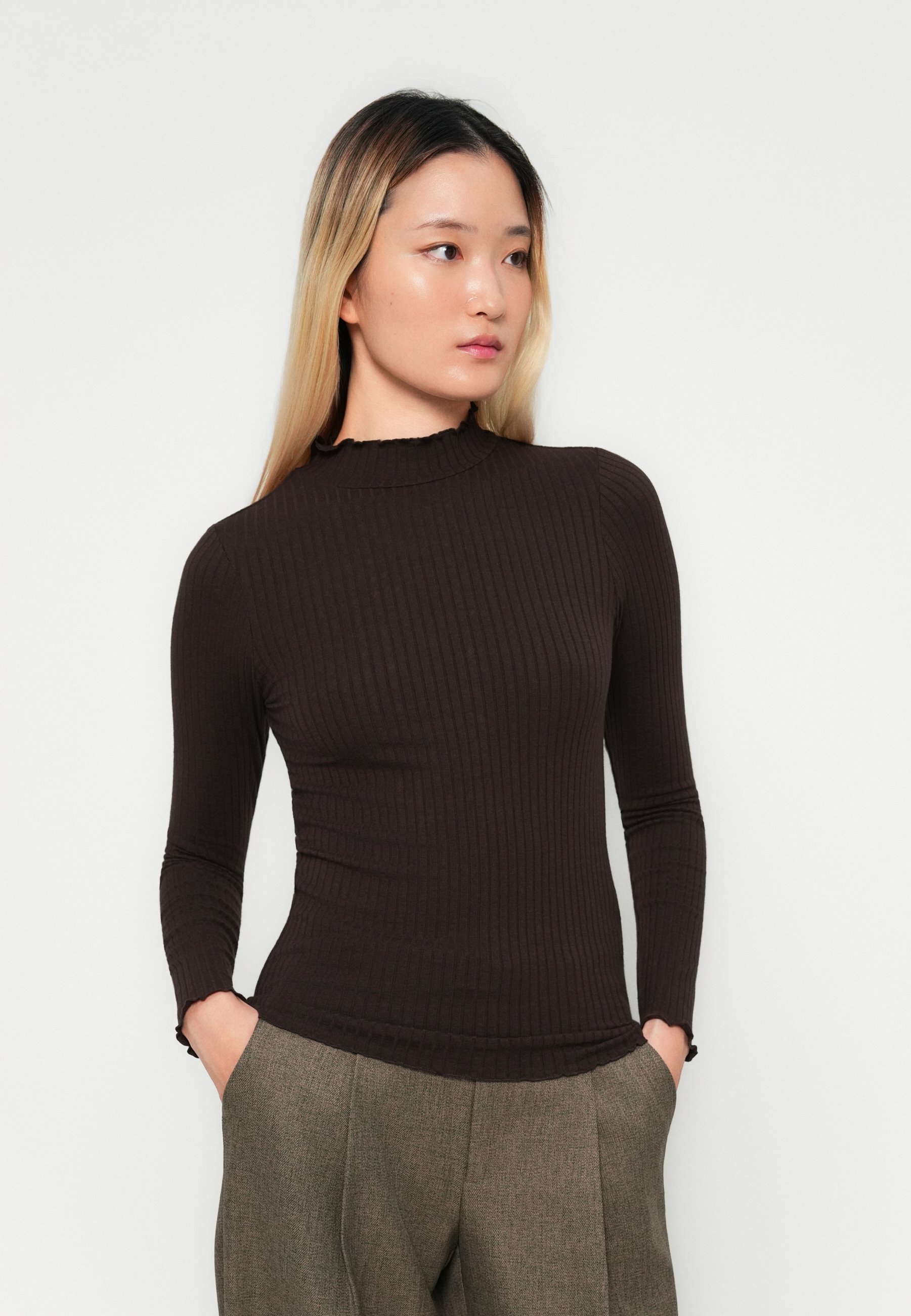 JDY L/S NOOS - Bluzka z długim rękawem - czarna kawa