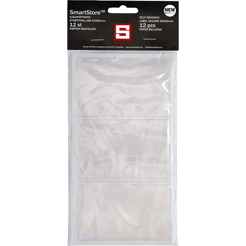 Etiquetas Smartstore, paquete de 12 unidades, 9,4 x 6 cm, transparentes