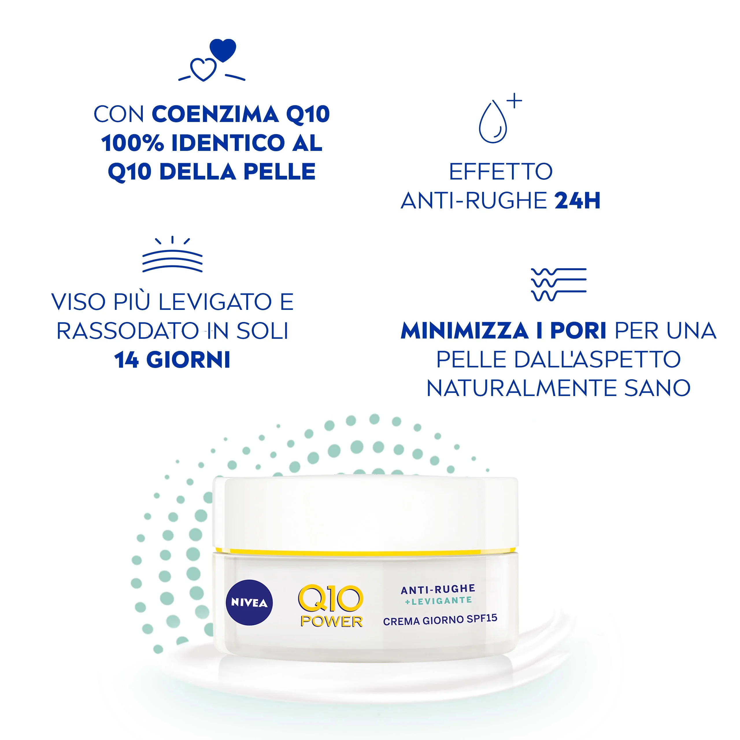 NIVEA Nivea Q10 Power kortsudevastane ja siluv päevakreem SPF 15