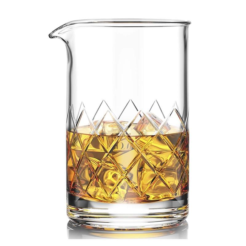 Kristall-Cocktail-Rührglas mit dickem Boden, 600 ml (20 oz), ideales Cocktailglas für Anfänger und Profis, perfektes Geschenk