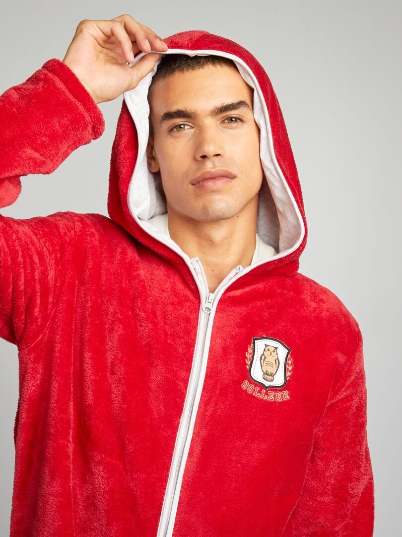 Fleece trainingspak met capuchon - ROOD