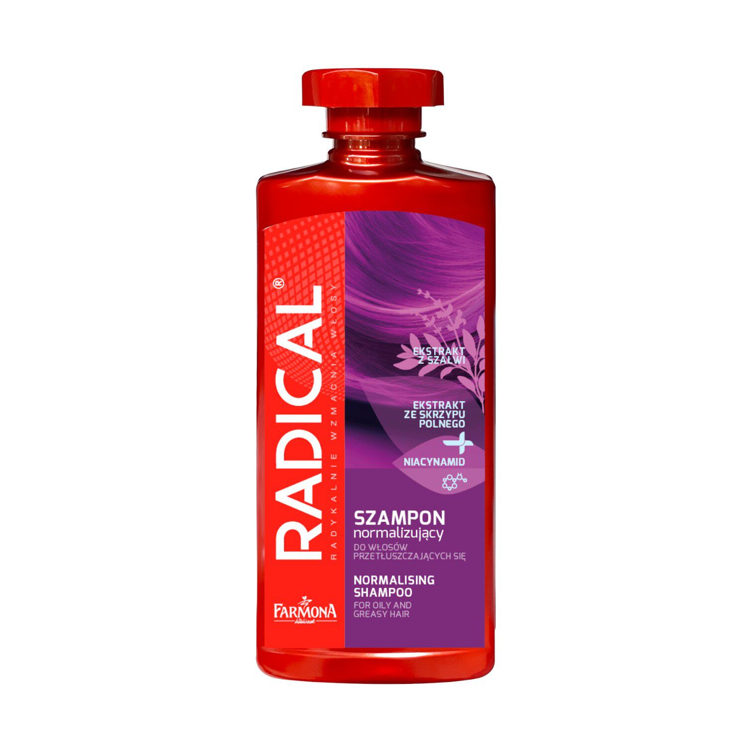 Radikaali Normalisoiva Shampoo Rasvoittuville Hiuksille 400ml Normalisoiva