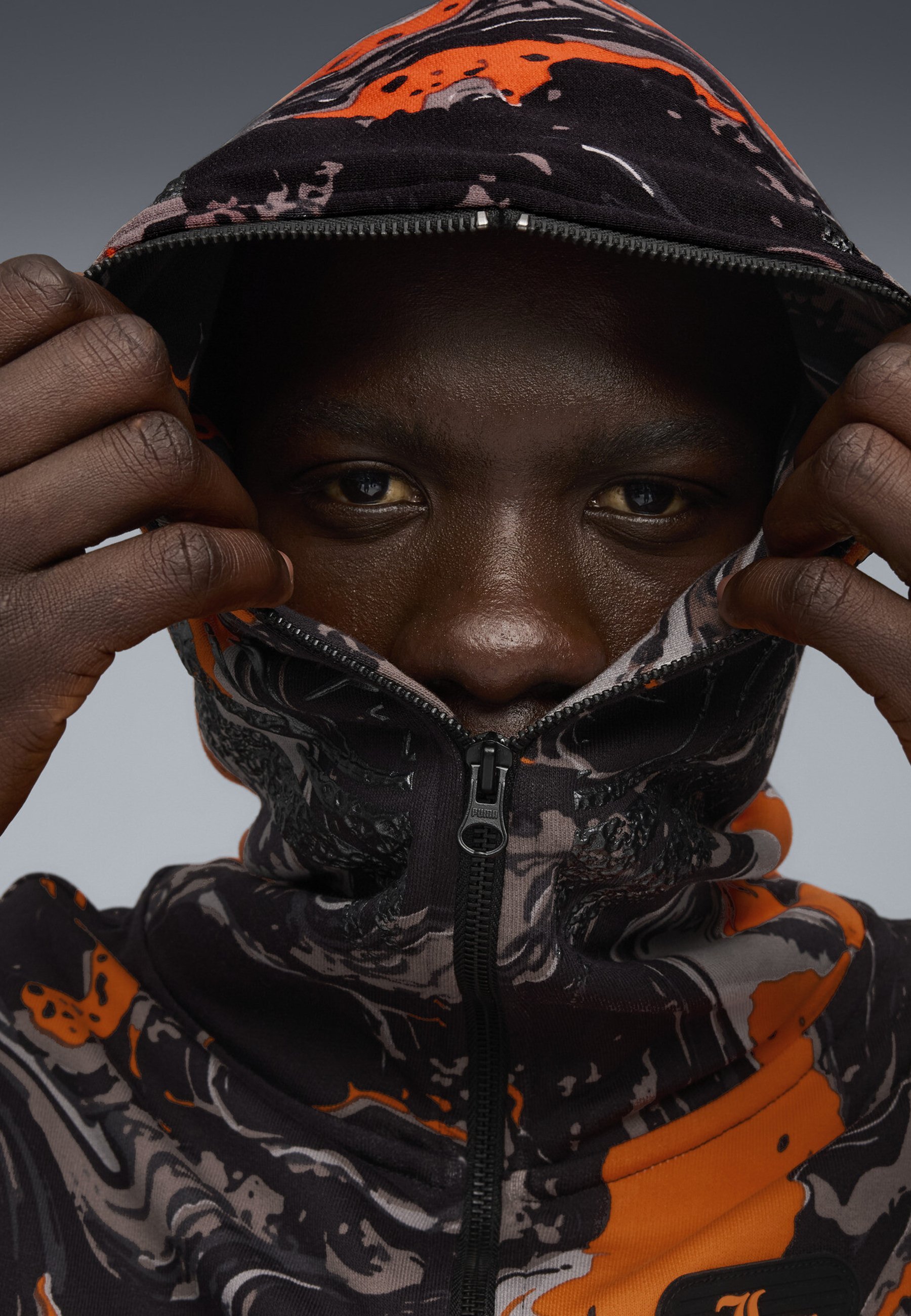 Puma LAFRANCÉ HEEM ERA - Sweatshirt zippé - orange glo aop