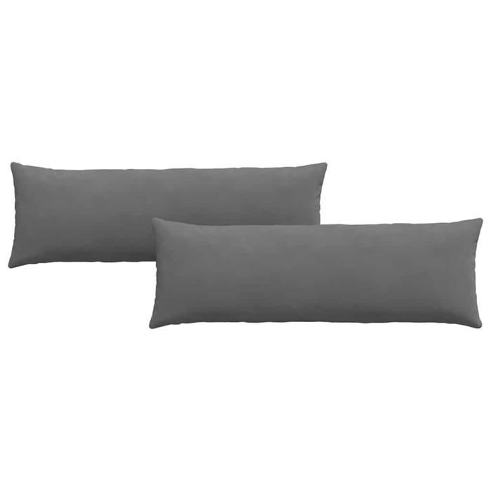 Coussins de canapé en tissu - vidaXL - Gris foncé - 120x40x20 cm - Housses amovibles - Rembourrage polyester - Lot de 2