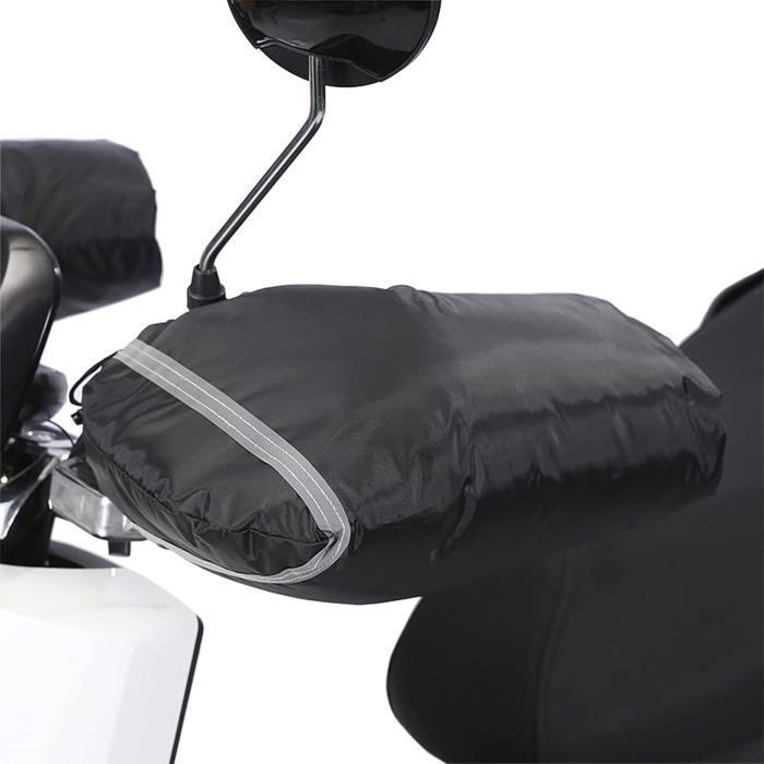 Guanti protettivi universali invernali per manubrio moto - Guanti da moto - Impermeabili, antivento, caldi, protezione per le mani, neri