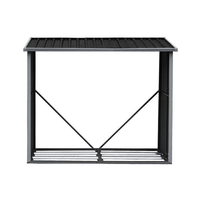 Leñera metálica de acero galvanizado de 1,69 m³ - 2 unidades - L182 x W83 x H148cm - DERWOOD