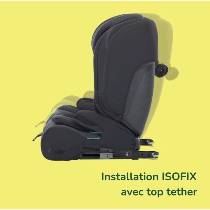 Seggiolino auto convertibile BEBE CONFORT GROW i-Size, da 15 mesi a 12 anni (76-150 cm), ISOFIX, standard di sicurezza R129, colore nero fumé.