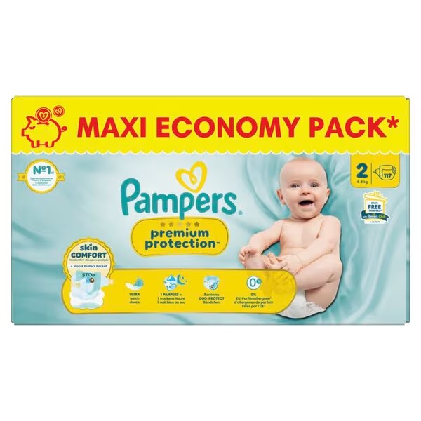 Pampers Premium Protection pelene veličine 2, veličina 2 (4-8 kg), 117 komada