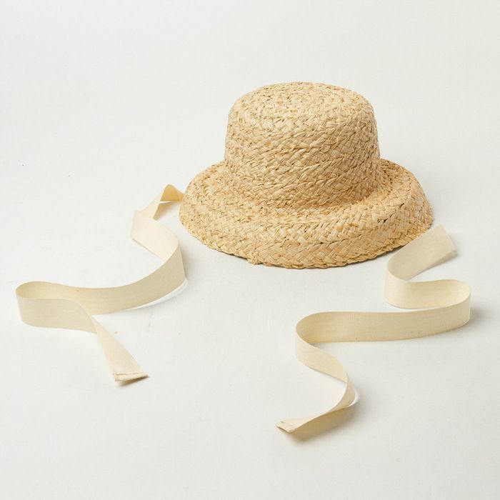 FUNMOON Sombrero de sol de paja y rafia hecho a mano para niño, estilo retro, ala plana, plegable, ideal para viajes y vacaciones - 588031