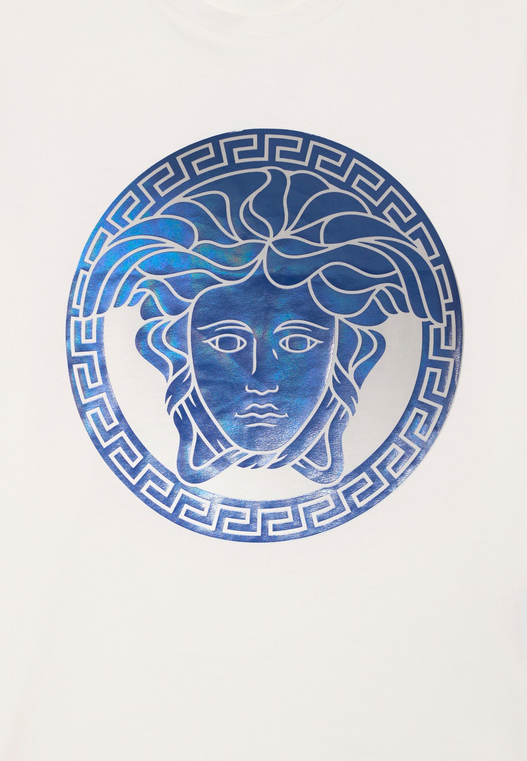 Versace MEDUSA KIDS EFFECT PRINT UNISEXE - T-shirt imprimé - blanc/bleu roi