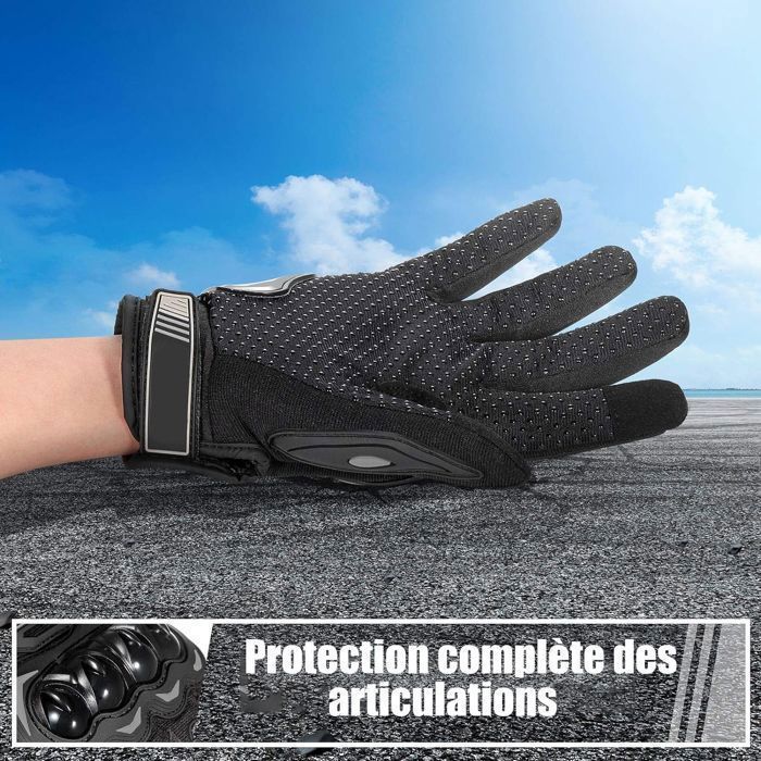 Guantes de moto, guantes de dedos completos para pantallas táctiles para carreras de motos, escalada, caza, motocross y otros deportes al aire libre.