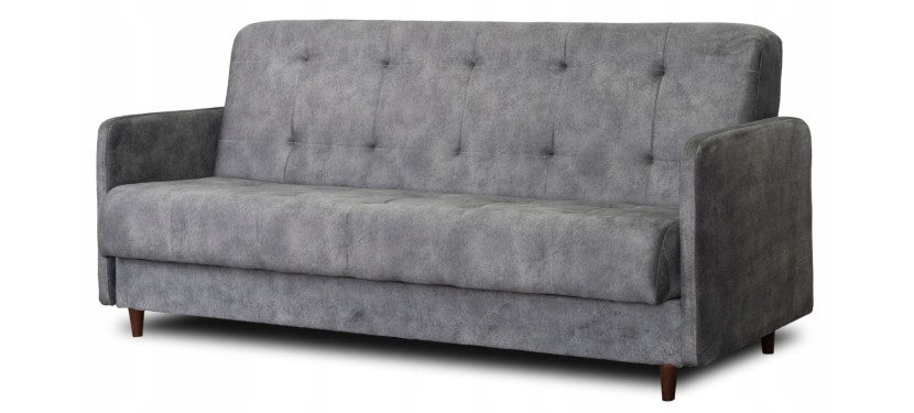 Wersalka Sofa Kanapa Rozkładana do Spania Welur Szara TIVOLI