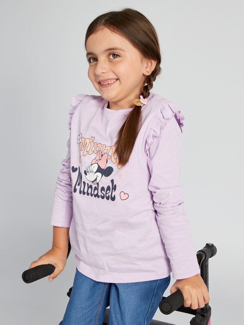 Camiseta de manga larga con volantes de Disney - BLANCA