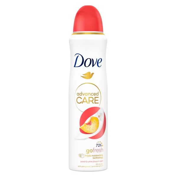 Dove Advanced Care Go Fresh Peach & White Blossom antiperspirant dezodorans sprej 150ml