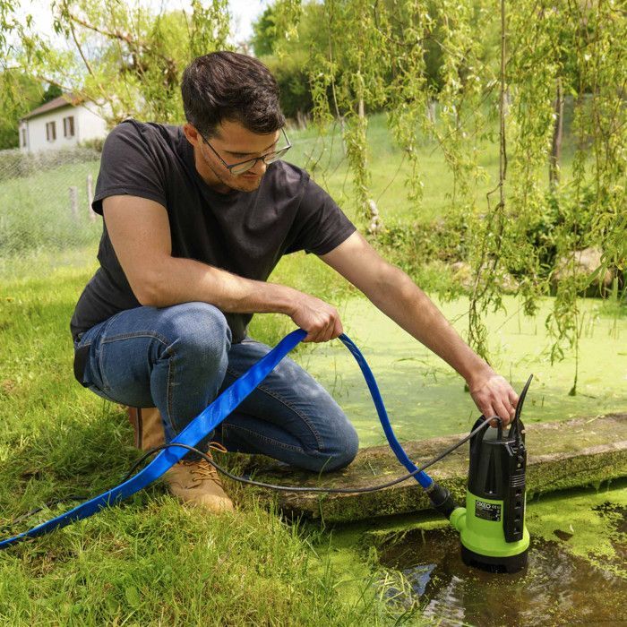 Bomba sumergible de 750 W con sensor electrónico integrado - Bomba para la eliminación de aguas sucias - Altura de elevación de 7 m - Cable de 10 m