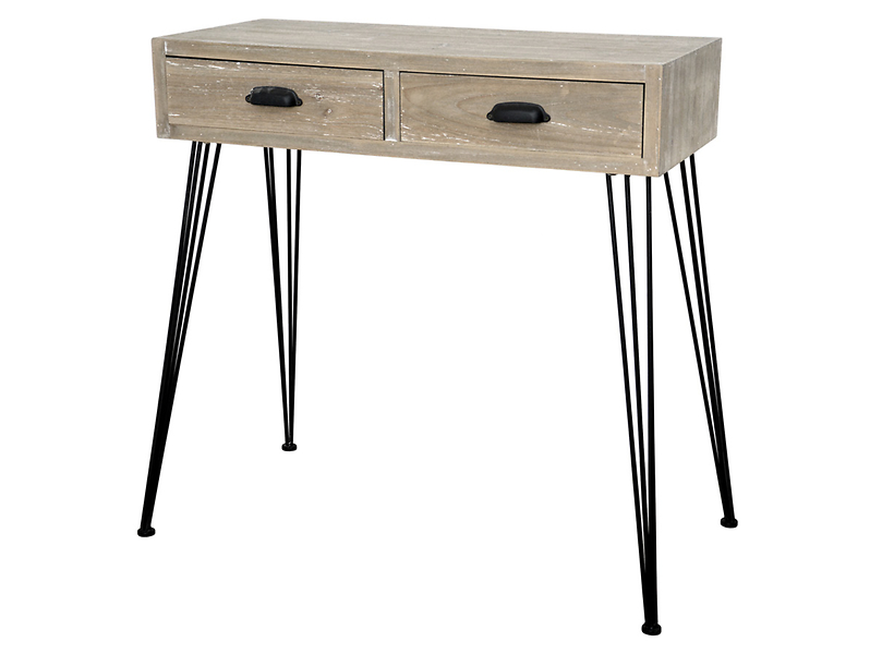 Konsola Loano 80 cm z 2 szufladami jasne drewno