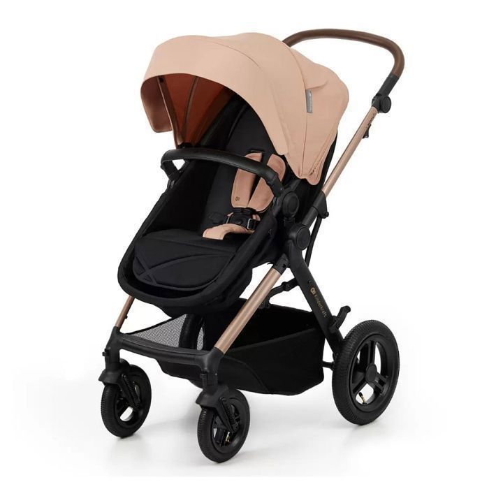 Poussette 4 en 1 Combinée Kinderkraft MOOV2, Inclus Siège auto avec base I-size, Système de voyage, Grandes Roues, Beige