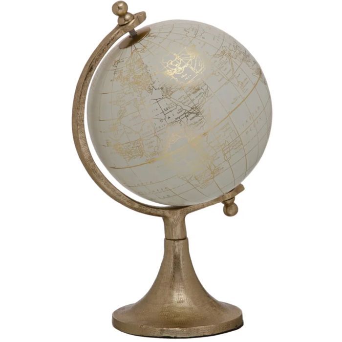 Globo decorativo - Dorado y crema - Metal - 29 cm x 15 cm x 15 cm