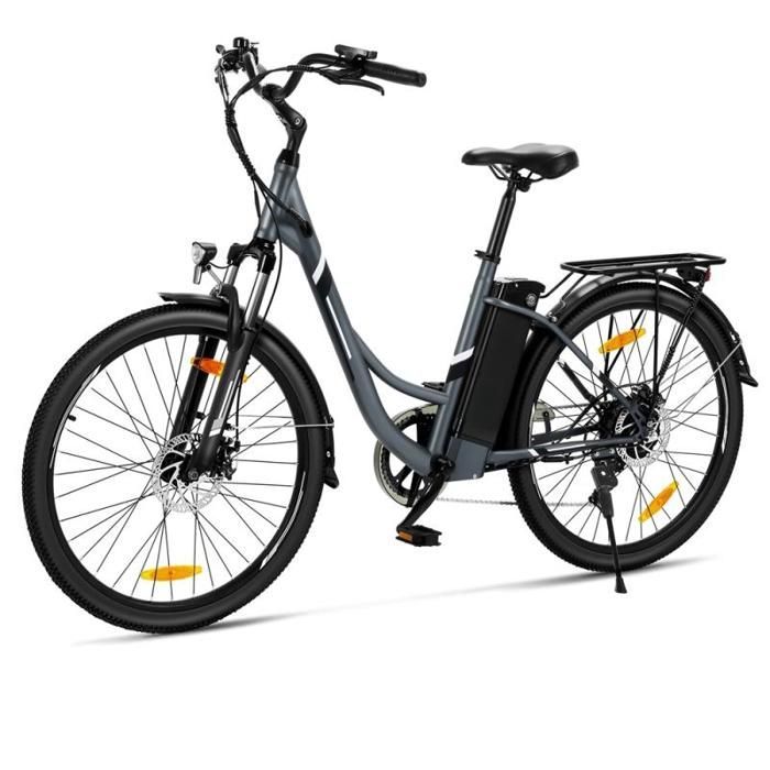 Touroll B1 Elcykel för stadscyklar - 250W motor - 15,6 Ah batteri - Maxhastighet 25 km/h - Shimano 7 växlar - 26 x 1,95