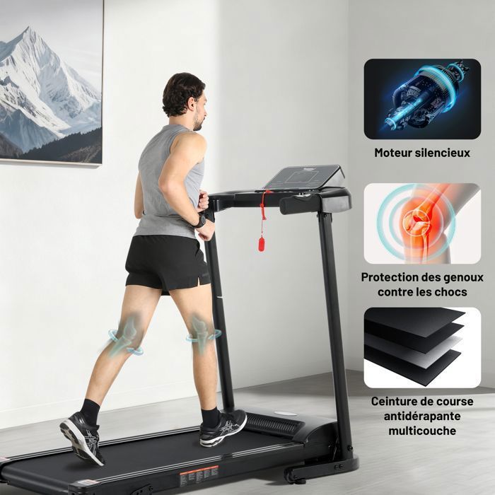 Folding Incline Treadmill with 630W Motor, Adjustable Speed, LED Display, and 12 Cardio Programs for Home Fitness