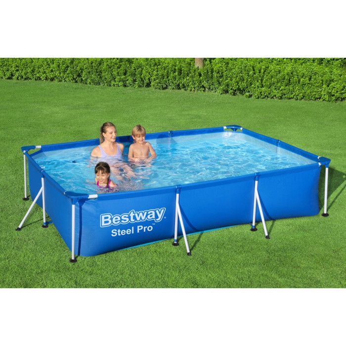 Piscina Tubular Acima do Solo BESTWAY - Steel Pro™ - 300 x 201 x 66 cm - Retangular
