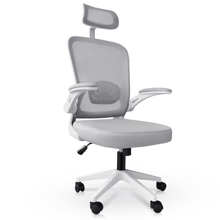 Office chair - Ergonomic comfort - Adjustable headrest - Breathable mesh backrest - Adjustable armrests