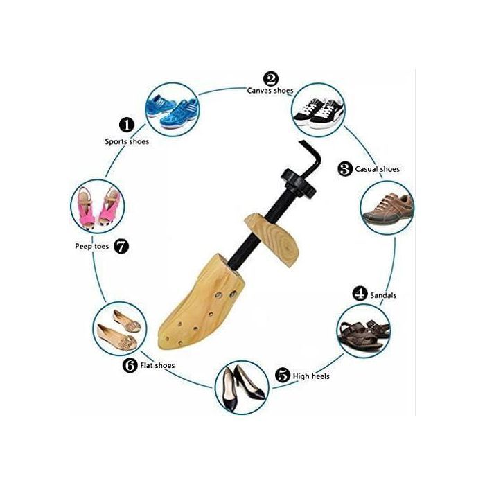 Hormas para zapatos - BIGILANTUH - Talla M - Madera natural - Unisex - 14 agujeros de presión